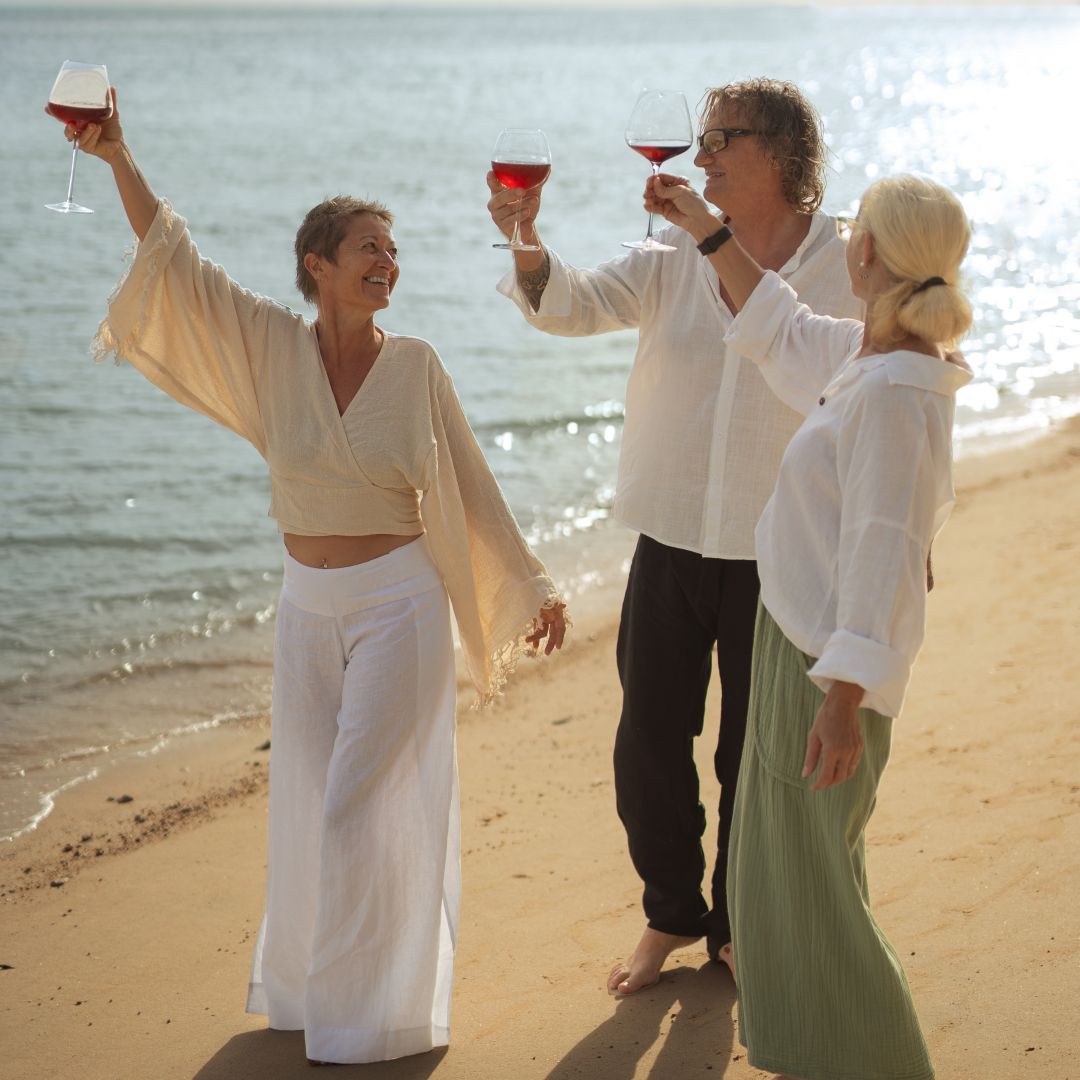 People having fun at the beach in marbella